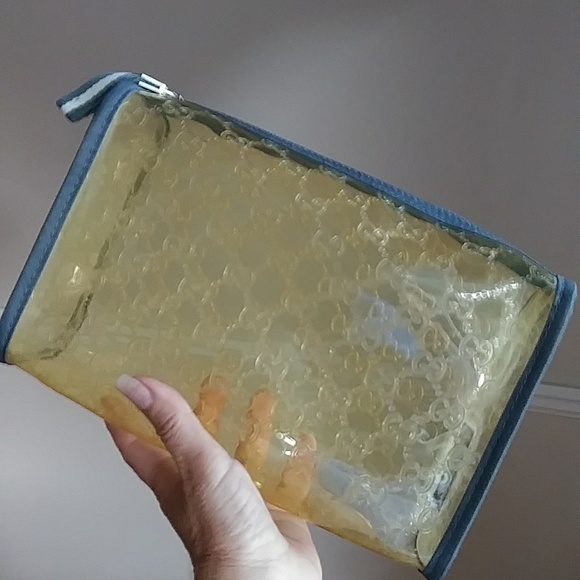 Vintage Gucci clear cosmetic bag toiletry makeup travel clutch pouch - Picture 8 of 9
